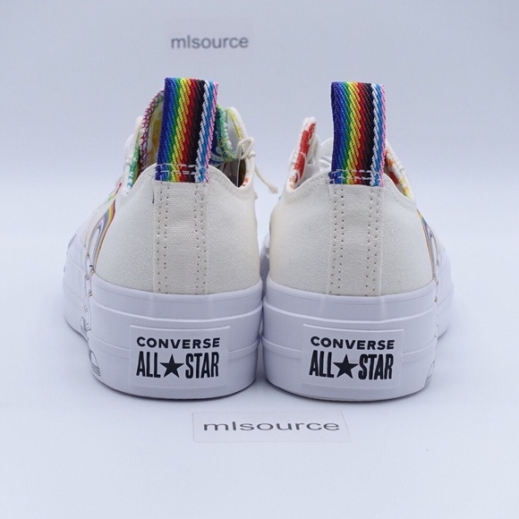 NEW Converse Chuck Taylor All Star Lift Low Pride Plarform Sneakers - Picture 5 of 6